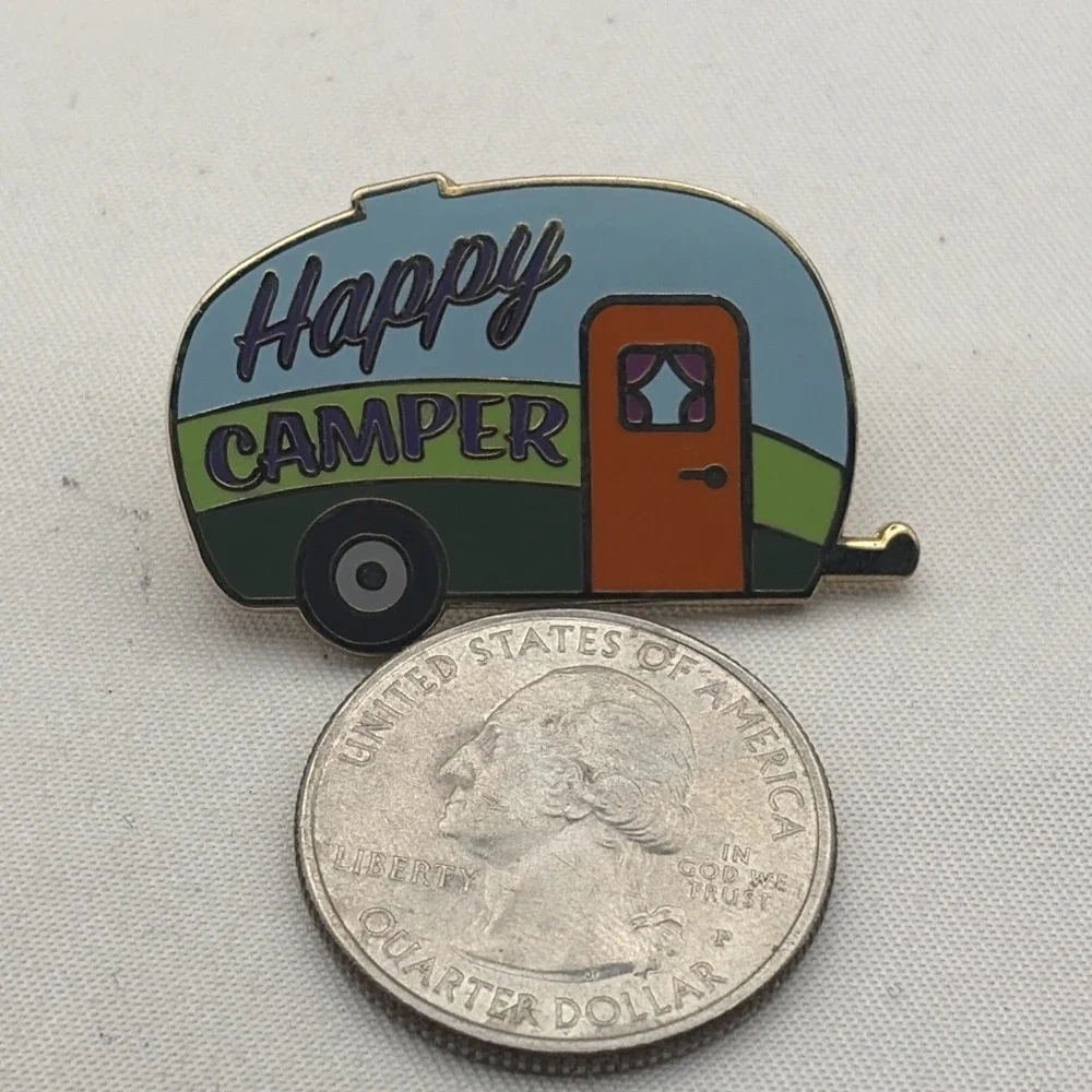 Happy Camper Pull Behind Cute Camping Lapel Hat Pin